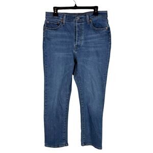 Levi's Jeans Women's 32x27 Blue‎ Denim Mid-Rise Button-Fly Wedgie Straight Leg